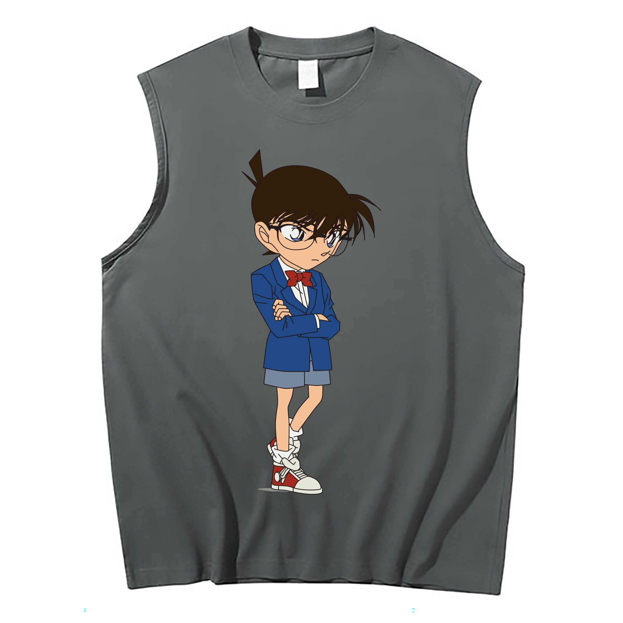 （画像用） 名探偵コナン 江戸川 コナン Detective Conan Conan Edogawa コットン100％タンクトップ（フロントプリント）